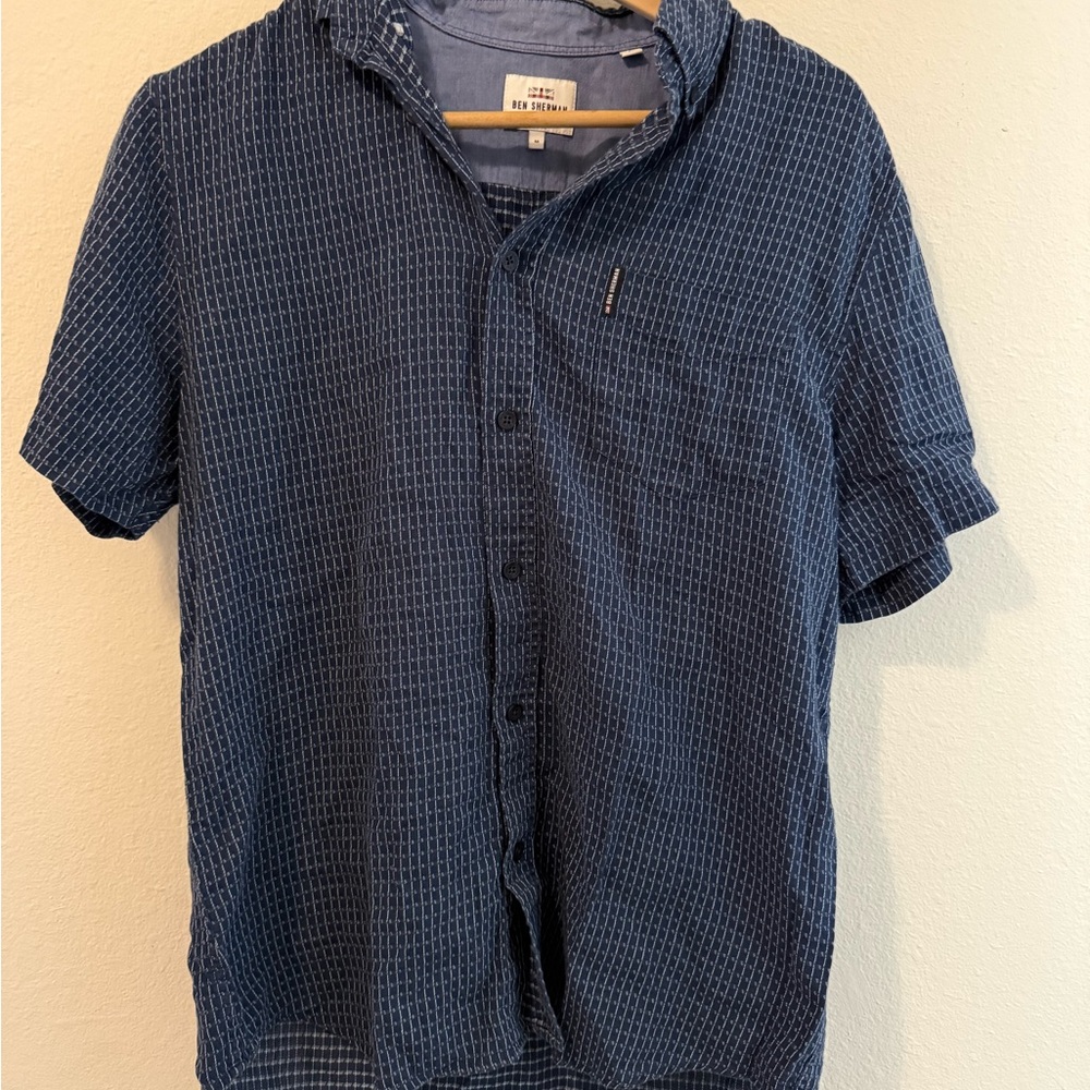 Ben Sherman Blue Textured Button Down Shirt